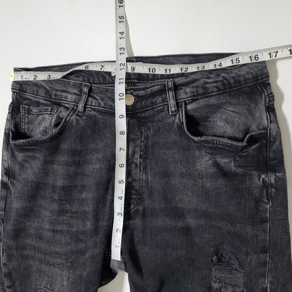 Zara Button Fly Skinny Jeans Size 36 Distressed Pants Blogger's Favorite Womens - Picture 9 of 11